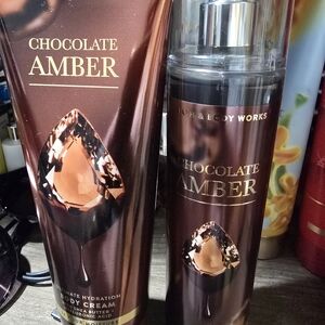 Bath & Body Works Chocolate Amber Body Cream and Mist
